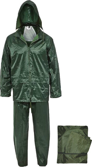 IMPERMEABILE GIACCA-PANTALONI LEGGERO VERDE XXL